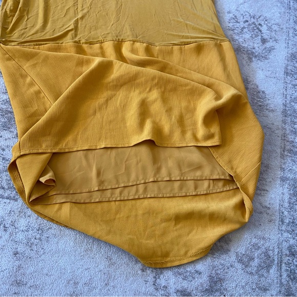 Anthropologie DOLAN Left Coast Loren Mustard Yellow Tunic Shift Pocket Dress XL - Picture 7 of 9